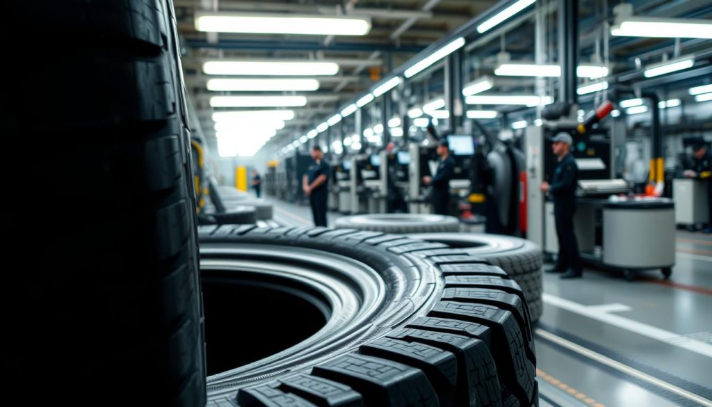 o processo de fabricação de um pneu de carro